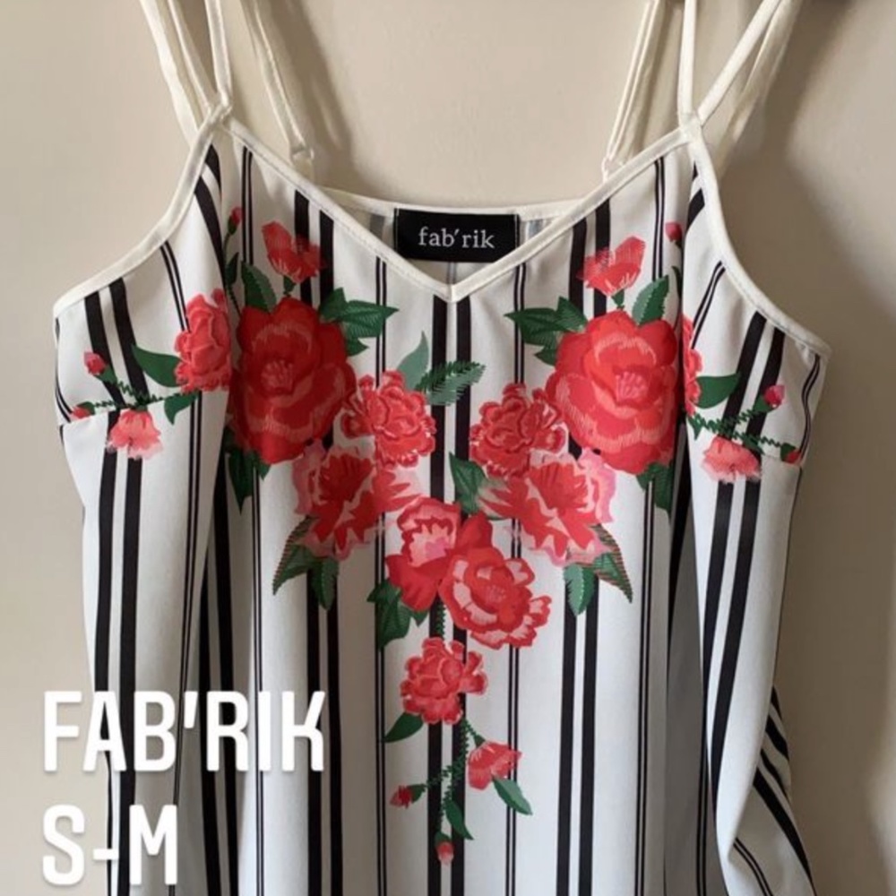 Rose/Stripe tank top blouse
